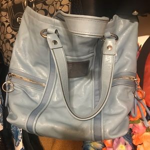 Blue coach poppy bag purse